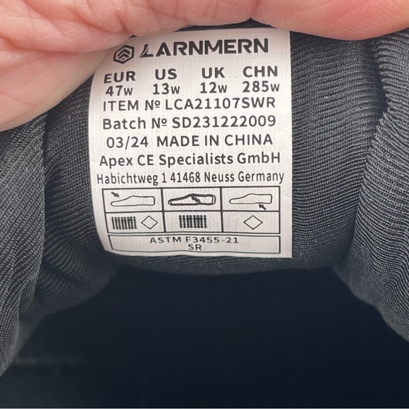 Larnnern Work Men’s AirWalk Soldier- SZ 13 W -Black Waterproof Oil Resist Shoes - Picture 7 of 14